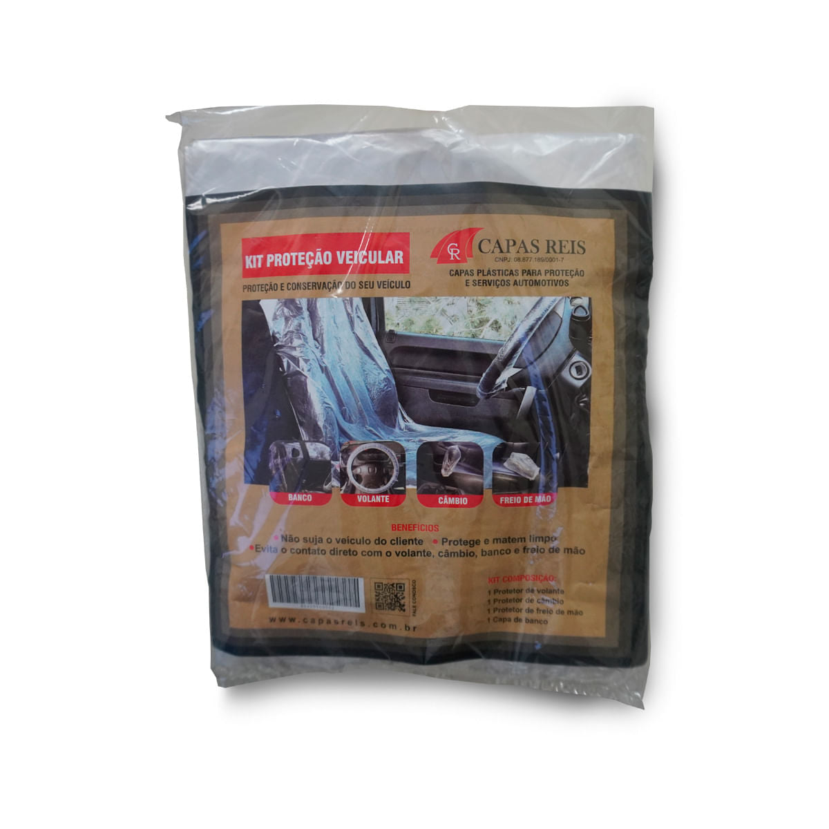 KIT DE CAPA PLÁSTICA TRANSPARENTE COM 4 PEÇAS CAPAS REIS