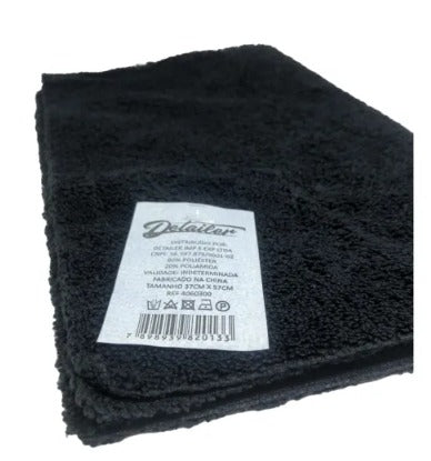 FLANELA DE MICROFIBRA CORTE A LASER PRETA 330GSM 38x38cm DETAILER