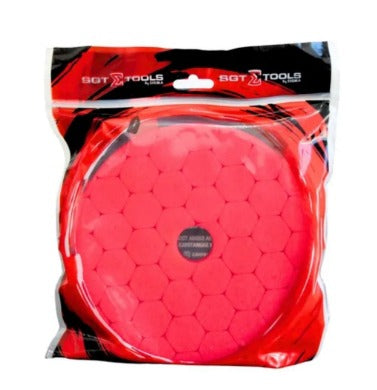 BOINA HEX ESPUMA 6 P ROTO ORBITAL  VERMELHA  SUPER LUSTRO SGT TOOLS