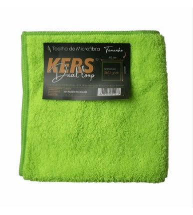 KERS TOALHA DE MICROFIBRA DUAL LOOP NEON COM BORDA 40X40CM 360GSM KERS