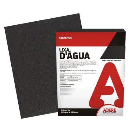 FOLHA LIXA DAGUA PAPEL PRETA ADERE LAG180 225MMX275MM